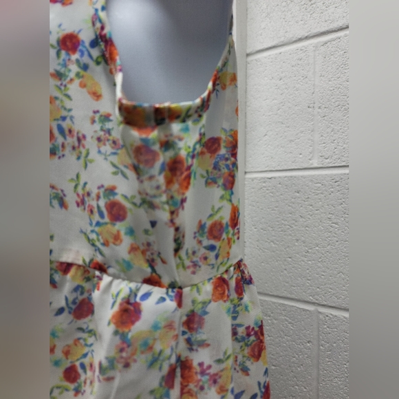 Arizona Jean Co Scoop Neck Babydoll Top Size L Closure Button & TASSLE TIE - Picture 4 of 8